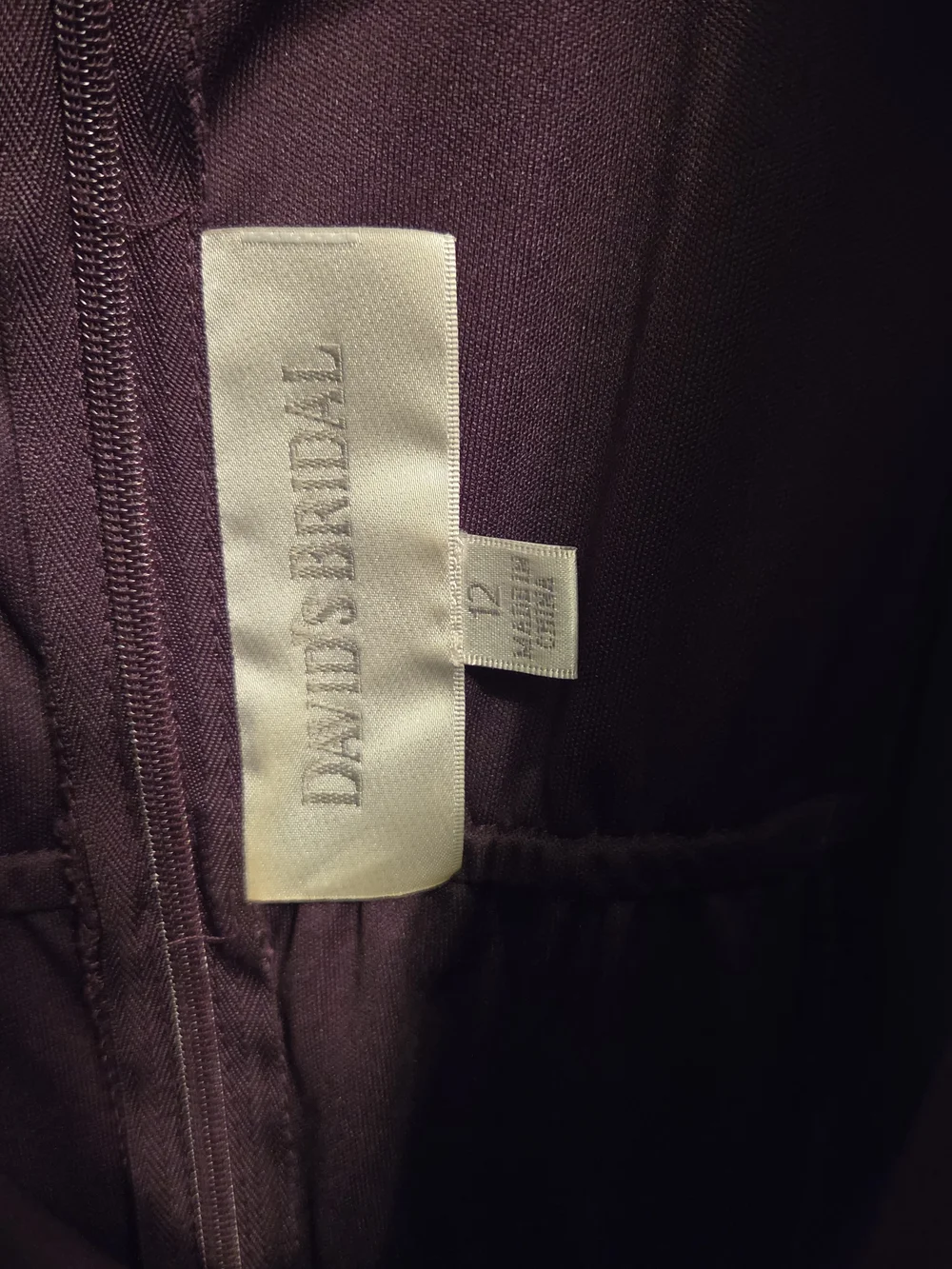 David's Bridal Plum V-Neck Sleeveless Maxi Dress - Picture 3 of 3